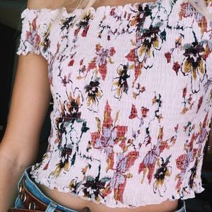 LF Smocked Off-Shoulder Top